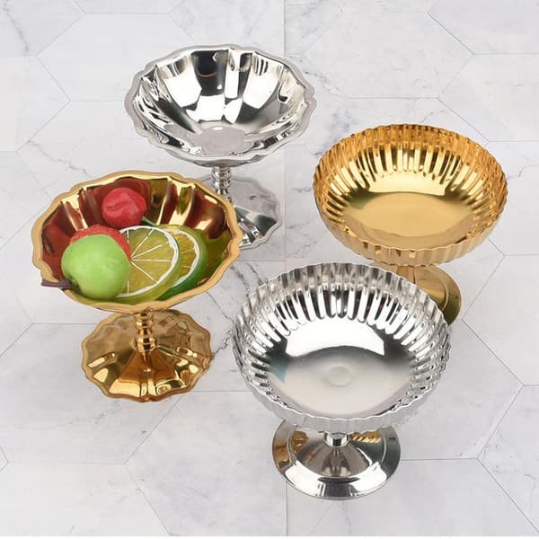 Salatkopp i rustfritt stål, iskopp, beger, retrodesign Gold 1