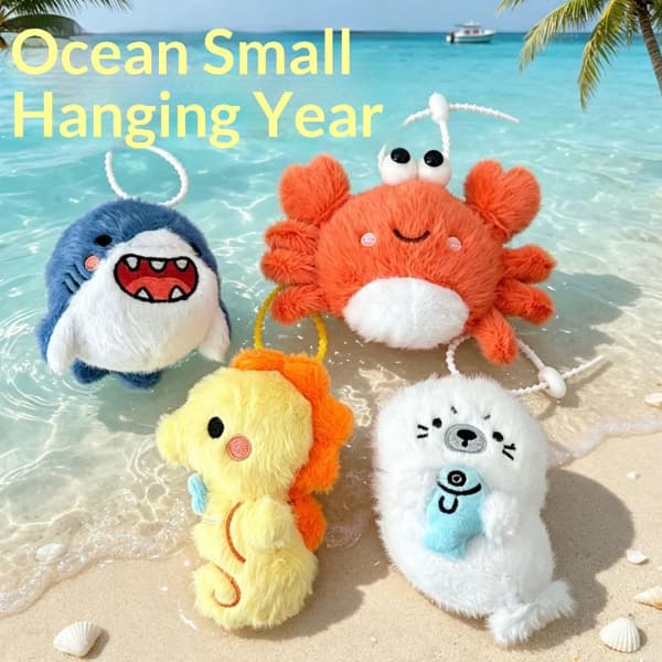 e Ocean Animal Plysch Nyckelring Fluffig Docka Hänge Väska Prydnad A4