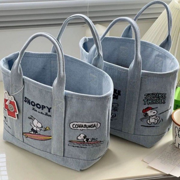 Tyk Denim tegneseriebroderi Fritidsbog Dameshopping Ba B