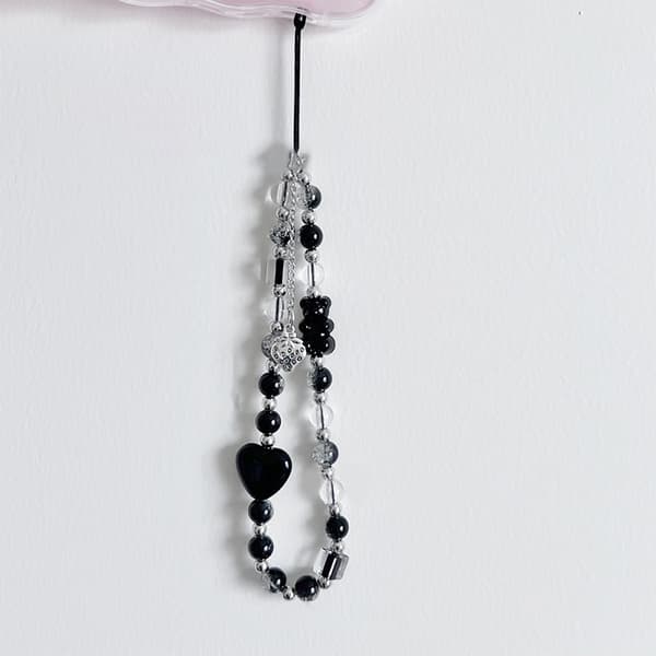 Bow Beaded Phone Pendant Love Bear Key Chain Charm hängande rep B
