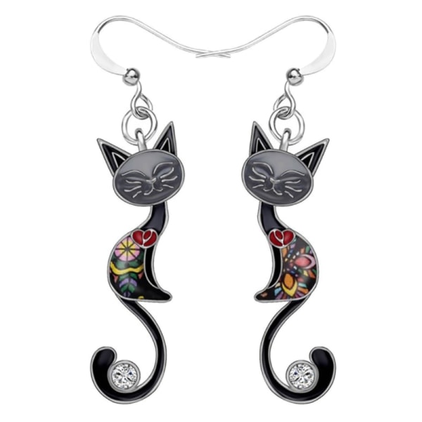 Milangirl Colorful Small Cat Ear Dangle Örhängen för kvinnor Dang A2
