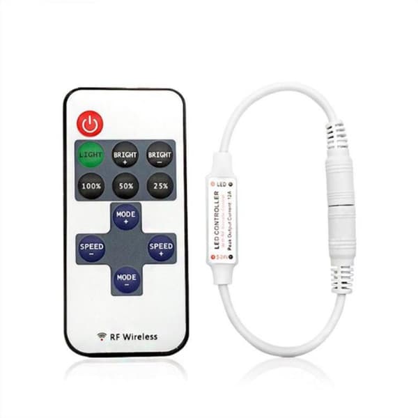 1 sett 12V 24V RF fjernkontroll LED-kontroller for LED-stripe neonlys