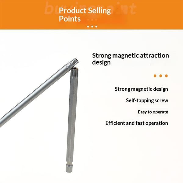 11 stk S2 Torx Bitssett Skaft Sekskant Vind Borehode Håndverktøy 75mm 8pcs