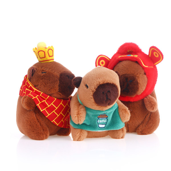 Capybara Nyckelring Plysch Doll Toys Vatten Marsvin Nyckelring Pend Monk