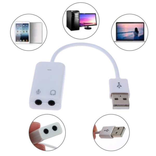 USB 2.0 til stik eksternt USB-lydkort 3D o Headset-mikrofon 520d | Fyndiq