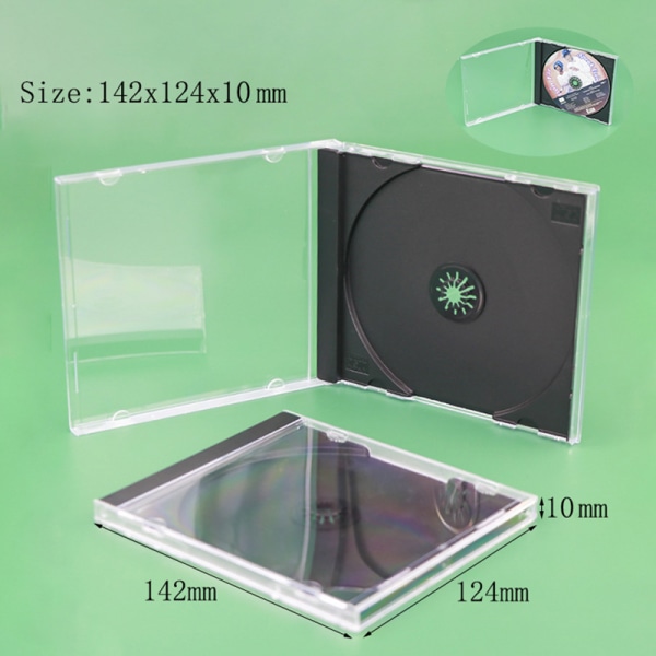 Plast DVD-etui Bærbar CD-oppbevaringsboks CD-pakke-etui Durabl Double Piece disc