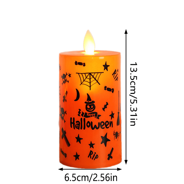 Halloween Gresskar Lampe LED Elektronisk Stearinlys M