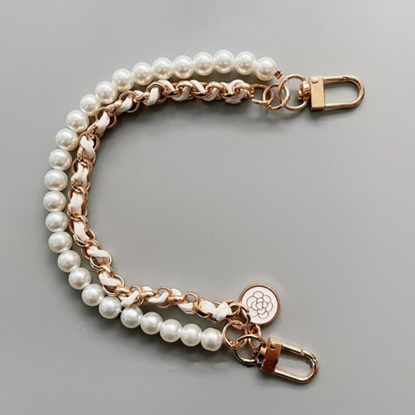 Vintage Pearl -laukkuhihna käsilaukkuun Double Layer Chain Pearl Ph White