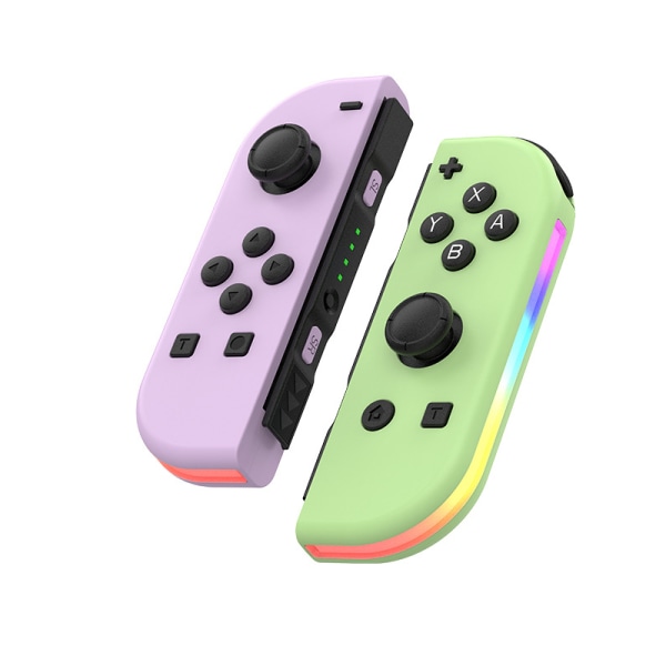 Joypad For Switch RGB Light Wake-up Vibration Glare Controller Purple and Green