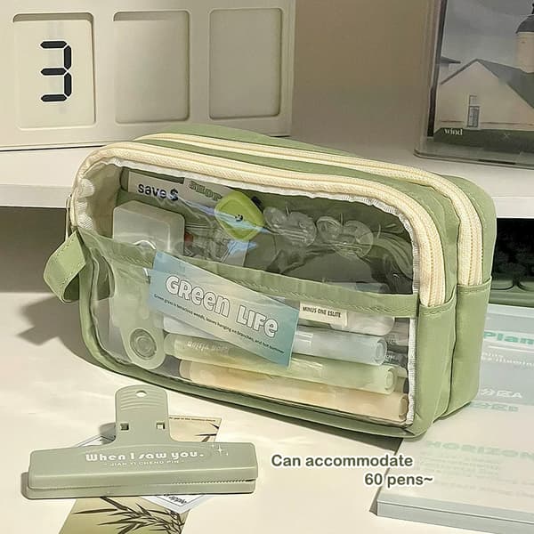 Chic enfärgat pennfodral och enkelt transparent pennfodral Black