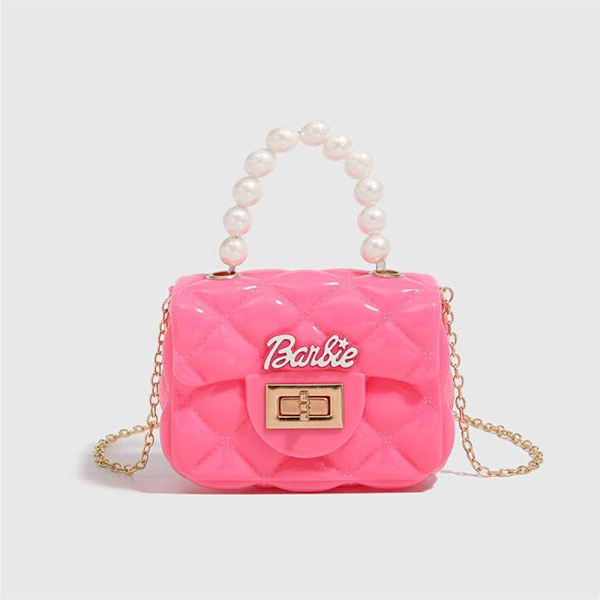 Barbie Fashion Chain Skuldervesker Pearl Handbag Headphone Cove Light pink
