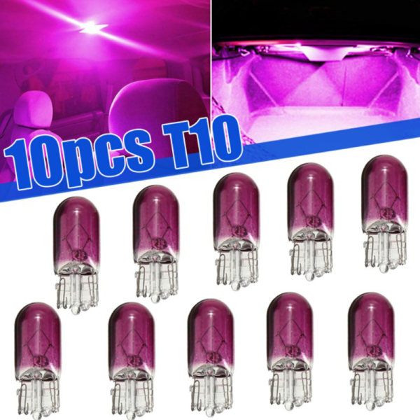 10 kpl Purple T10 12V 5W auton sisäpuolen kojelaudan kojelaudan mittari Purple