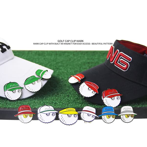1st cap Mark golfbollsposition Avtagbar golfhatt M White C