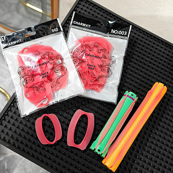 20 st permanentstav gummiband silikon hårrullar elastisk rem L