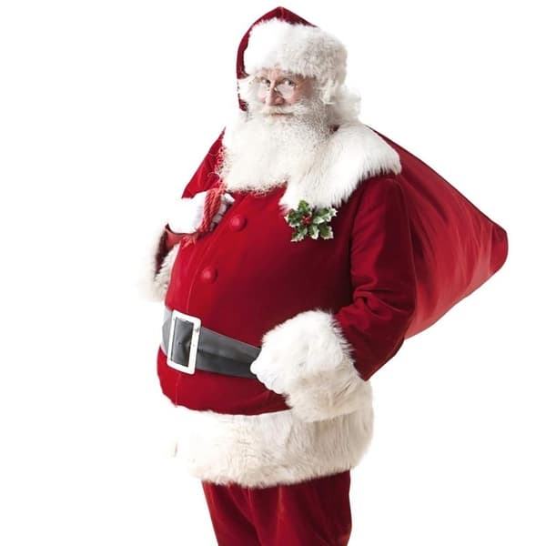 Oppustelig julemandsmave med justerbar rem til julecosplay A Set