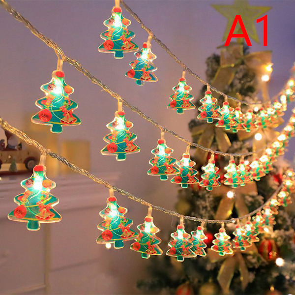 1.5m 10Led Christmas Light String Snowman Santa Cluas Xmas Tree A1