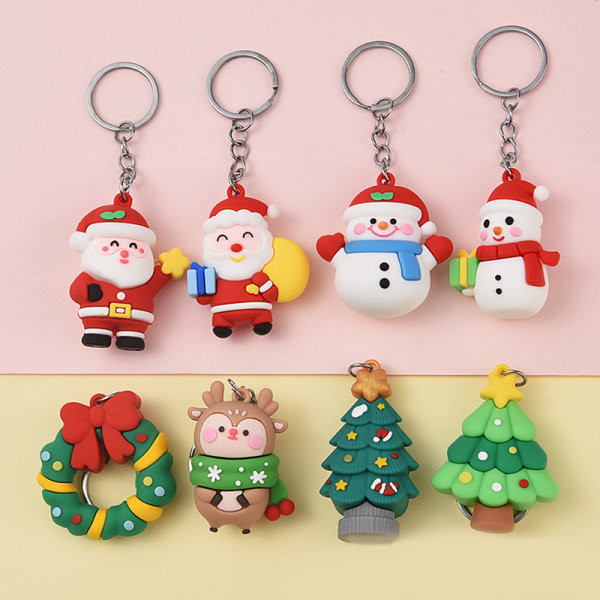 Christmas Series Santa Claus Christmas Tree Nyckelringar för tillbaka A3