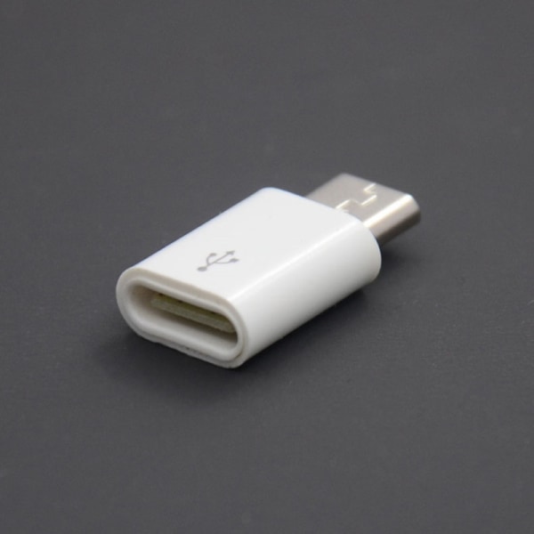 1 Stk Type C Hun til Micro USB Han Converter til Android Phon White