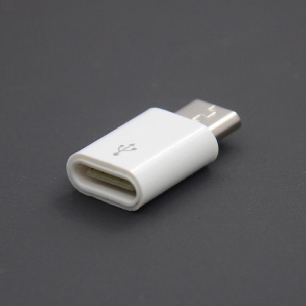 1 stk Type C hunn- til mikro-USB-hannkonverter for Android-telefon White