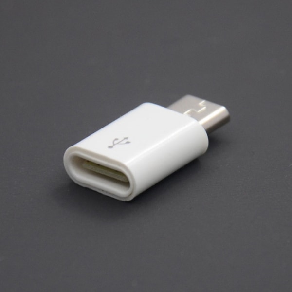1st typ C hona till mikro USB hane-omvandlare för Android Phon White