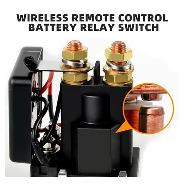 Trådløs fjernkontroll batterirelébryter bilstarter Black