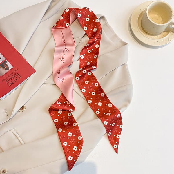 Printed liten sidenscarf n Summer Multifunctional Long Si A24