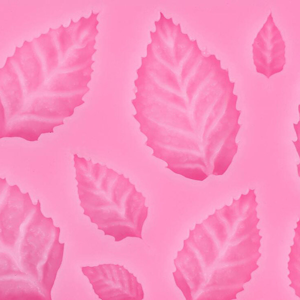 Roseblad Silikonform Blader Fondant DIY Kakedekoreringsverktøy A