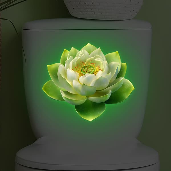 Lysende Lotus Toalettklistremerke 5