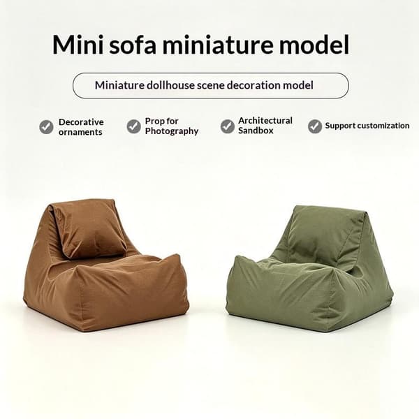 Mini Sofapude Blødt Stof Pude Dukketilbehør Møbler A2