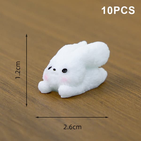 10 st e Djur Dekor Mini Kanin Miniatyrprydnad För Diy Hantverk A2