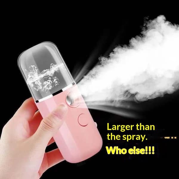 1 sæt Nano Mist Ansigtsforstøver Luftfugter USB Genopladelig Nebu Pink