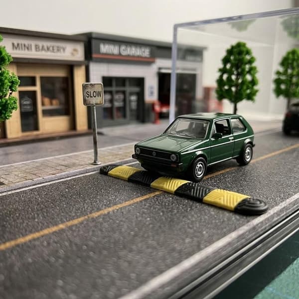 10 stk. miniature vejbump model bufferstribe parkeringsvejblokade