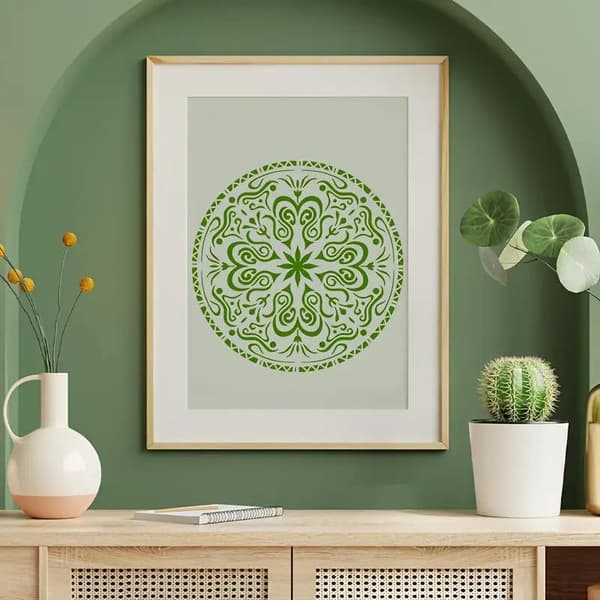 4 STK Mandala Stencils Runde DIY Malerskabeloner Til Væg Træ