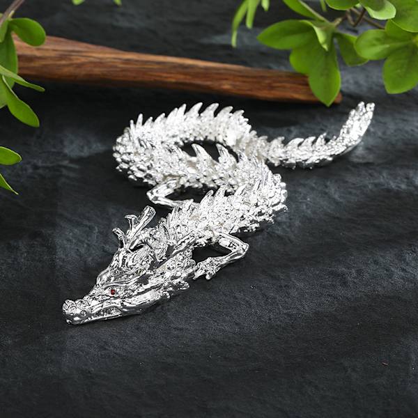 3D Lohikäärmepatsas Ornament Moveable Body s Exhibition Hall Advan Gold S