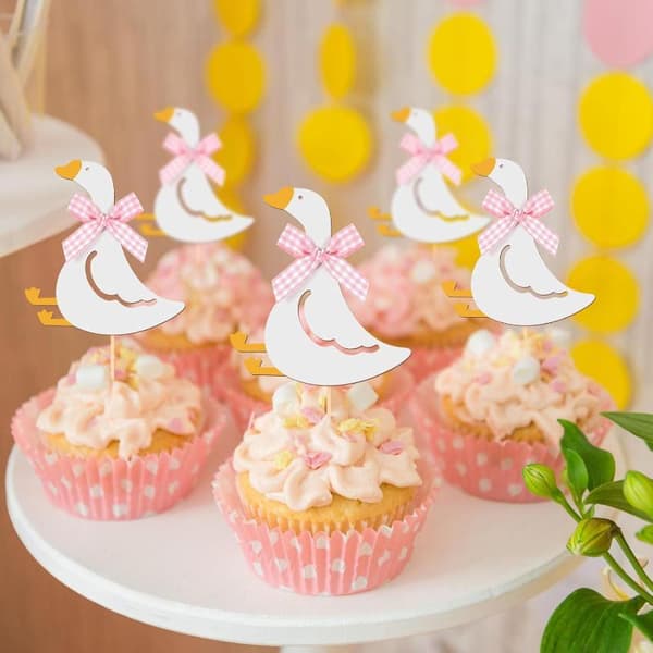 12 stk Silly Goose Kake Bursdagskake Innstikkort Bursdagskake Pink