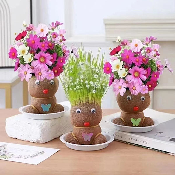 Græsdukke Græs Hoved Blomsterdukke Kreativt Hoved Langt Græs H A2