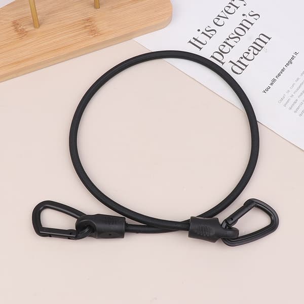2 st D-formad plastkrok elastisk snörrem för bilbagage tio Black 2pcs