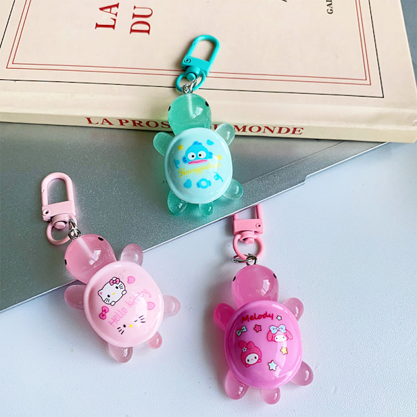 Cartoon Kuromi KT Cat Melody Luminous Turtle Keychain Pendant F 11