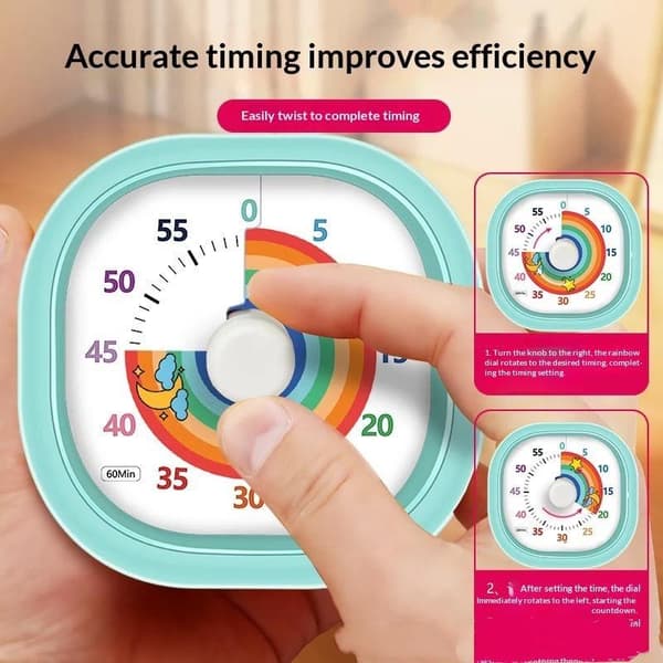 Tyst visuell timer för klassrum med nattlampa för hemundervisning A2
