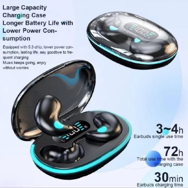 Trådlösa Mini Bluetooth-hörlurar med gratis Freebie BT5.3 Sleep White