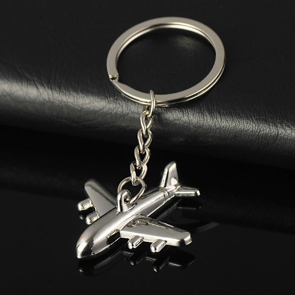 Creative Retro 3D Airplane Metal Keychain Pendant Keyring Key C 1pc