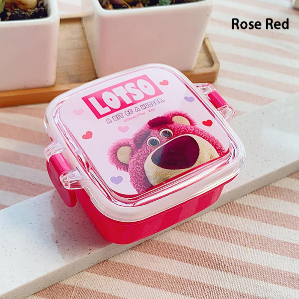 Madkasse Børne tegneserie Bento Box Mikrobølge Snack Indeholder Rose red