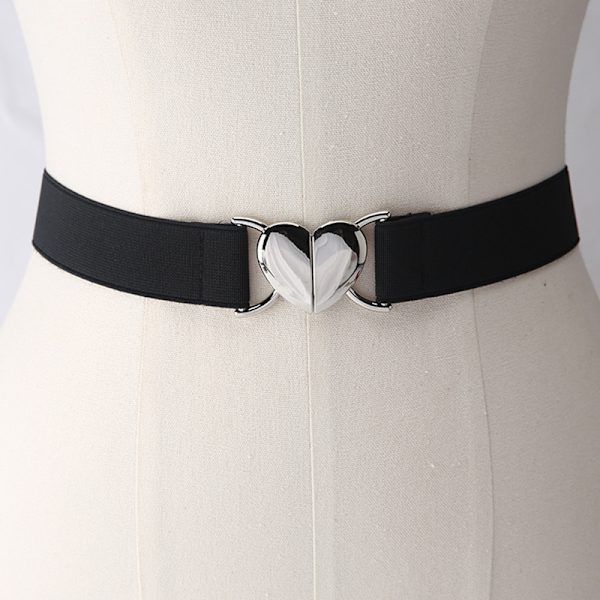 Joustavat vyöt Love Heart Metal solki vyötärö mekko pusero Decor White