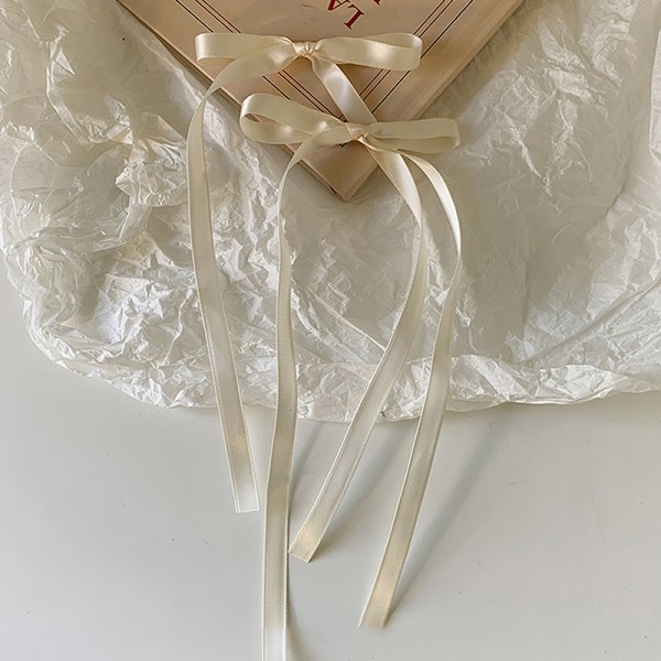 n Style Ribbon Bow Hiuspidike Pitkä Tupsu Hiusneula Sweet Lovely H White