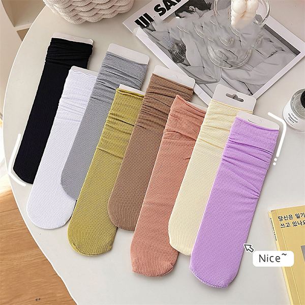 1 Par Kvinnor Flickor Sommar Tunna Nylon Mode Mjuk andningsförmåga Black