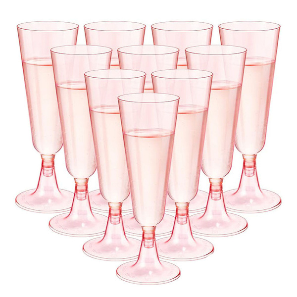 10 stk Anti-fald engangs Champagne Flute Slim Cocktailkopper P