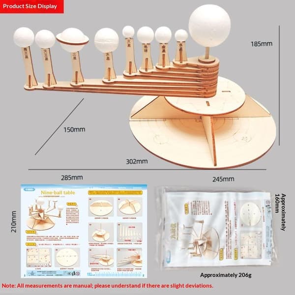 Trä DIY Solsystem Modell Kit Med Målarset Perfekt För Barn A2