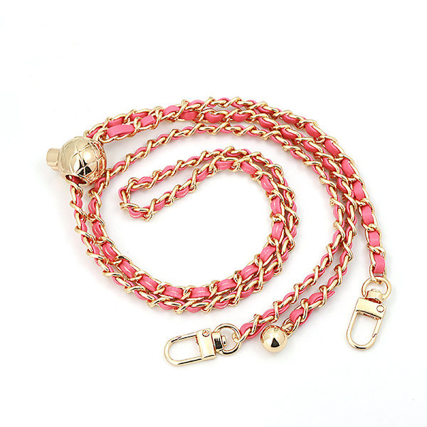 Læderhåndtag Taske Strap Rhombus Bag Bead Ball Chain Justerbar B4