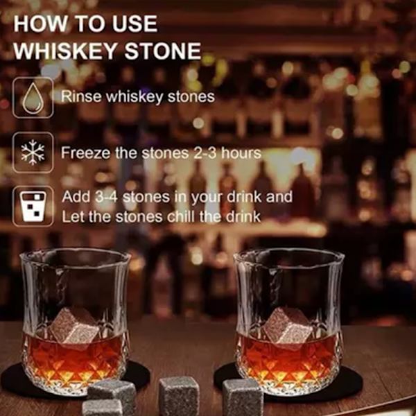 Whisky Stenar och Whiskyglas Presentförpackning A