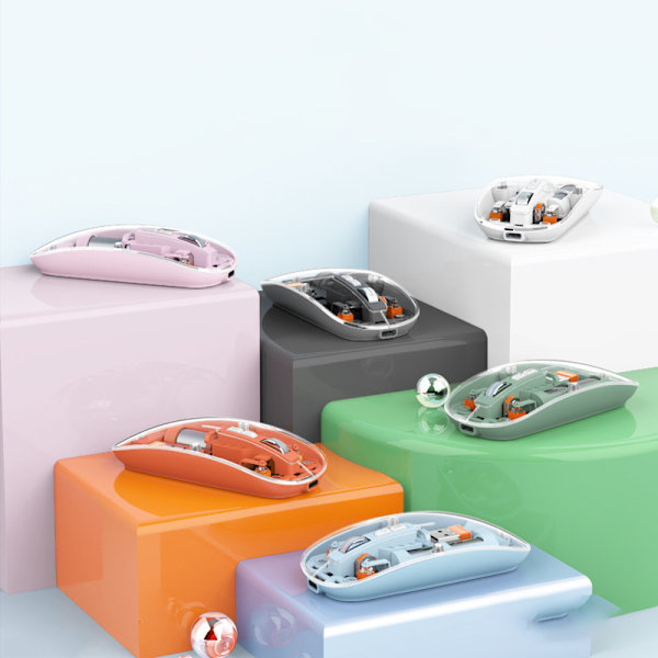 M233Transparent Magnetic Mouse Trippelläge 2.4G Bluetooth Compa Orange A9